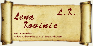 Lena Kovinić vizit kartica